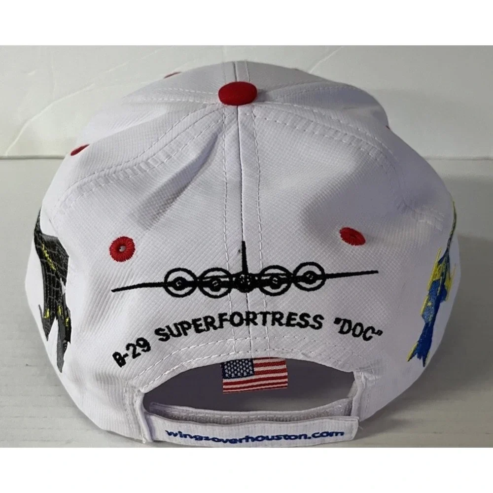 Wings Over Houston Airshow Hat Mens OSFM White Commemorative Air Force B-29 Cap